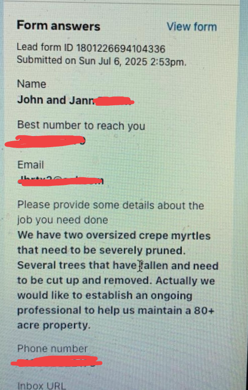 JT&M — 80+ acre property maintenance lead